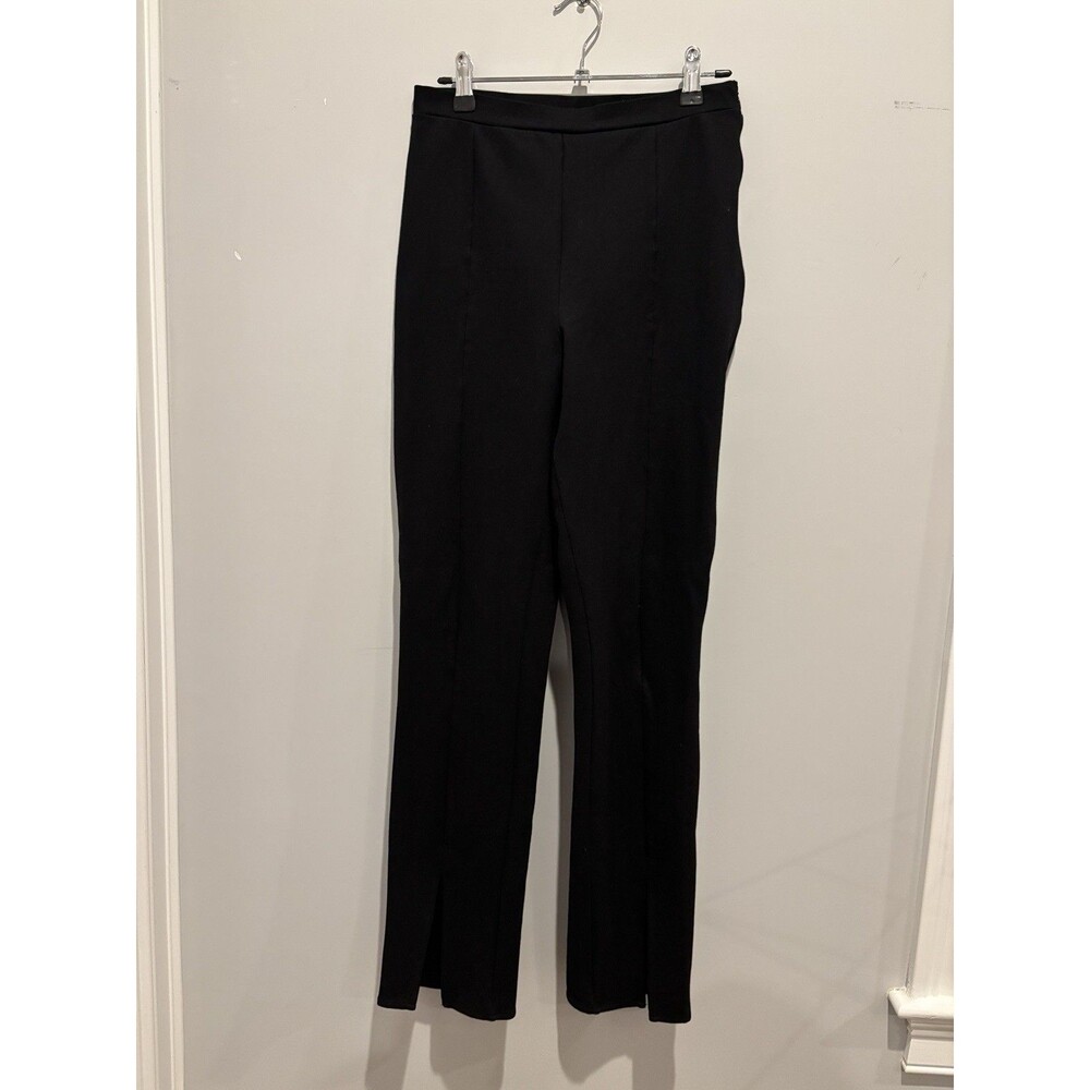 Reformation stretch front slit ankle stretch pants side zip in Black sz M - Picture 2 of 8